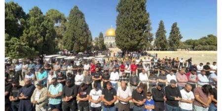 آلاف
      الفلسطينيين
      يؤدون
      صلاة
      الجمعة
      بالمسجد
      الأقصى