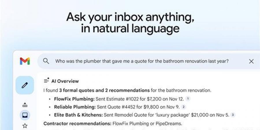 جيميني يغير تجربة Gmail ويحول صندوق البريد إلى مساعد ذكي